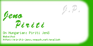 jeno piriti business card
